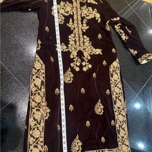Elegant Black and Gold Embroidered Dress